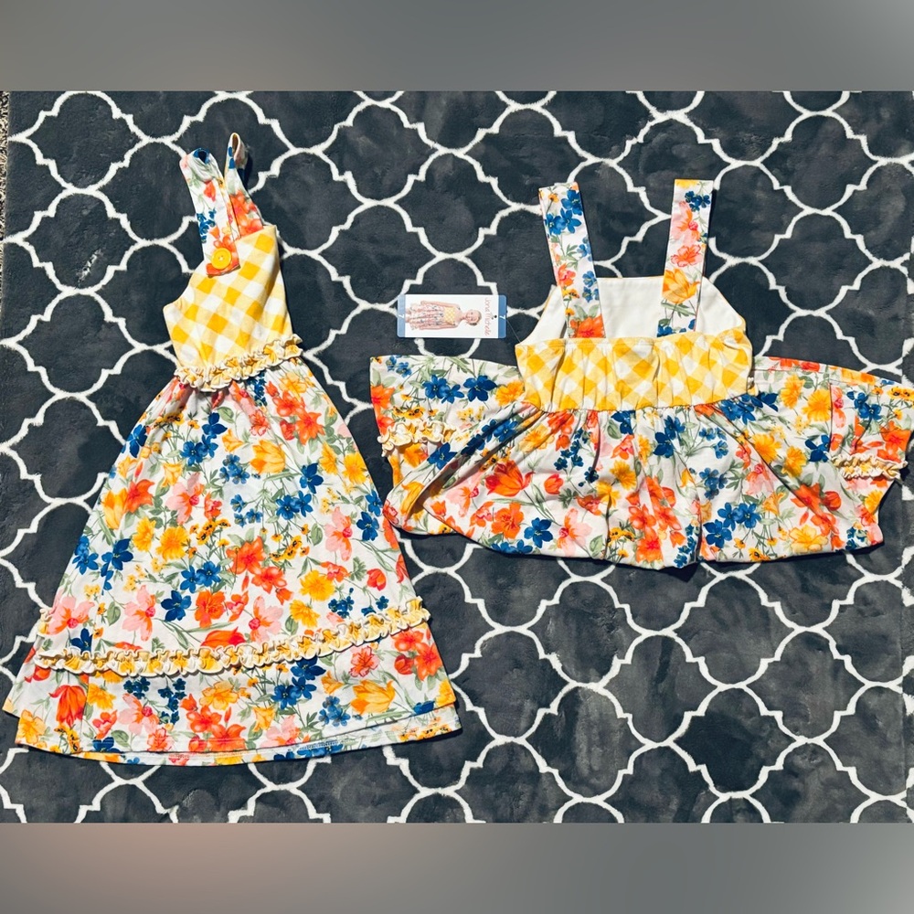 JONA  Michelle  Summer Floral Dress W/Yellow Gingham Top
SIZE  Girls  (7) NWT - Picture 15 of 16